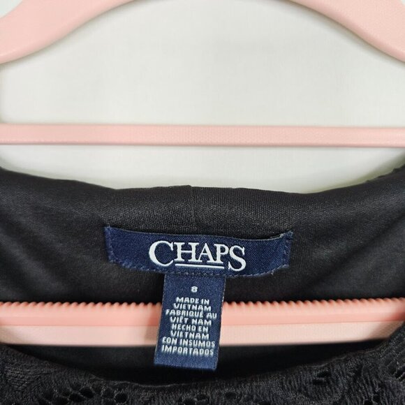 CHAPS by RALPH LAUREN Y2K BLACK LACE Dress size 8 Elegant Cocktail Feminine Chic - Picture 5 of 7